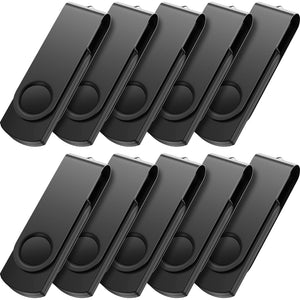 16GB USB Flash Drive 10 Pack Thumb Drive Kepmem USB 2.0 Flash Drive Bulk Metal USB Memory Stick Swivel Pendrive Keychian Design 