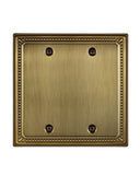 ZILLSEA Metal Wall Plates, Switch Plates and Outlet Covers, Decorative Pearl Design (2 Blank 1PK, Antique Brass, Midsize)