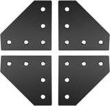 QIJINTRID 4pcs 3030 Series Aluminum Extrusion Connector Plate Set,Black T Shape 3030 Aluminum Profile Corner Bracket Joint Plate