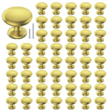 POZEAN Cabinet Knobs Brushed Nickel 50 Pack Cabinet Handles Drawer Knobs Solid Knobs Gold with Screws for Dresser Drawer Cabinet