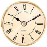 Hicarer 2.8 Inch (70 mm) Gold Quartz Clock Insert with Roman Numeral and Quartz Movement
