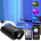 AMKI 16W RGBW Fiber Optic Curtain Light Kit,450pcs Flash Point Waterfall Effect Bluetooth Curtain Lighting for Kids Children Sen