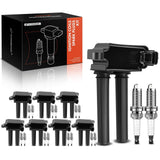 A-Premium 8x (Black) Ignition Coil Pack and 16x Iridium Spark Plugs Compatible with Dodge Ram 1500 2500 3500 Durango Challenger 