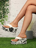 Shoetopia Floral Printed Heel Detailed White Wedges For Women & Girls /Uk5,White,5,B0BZPTPJDC