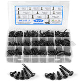 Besitu 400PCS Self Tapping Screws, 410 Stainless Steel Self Drilling #8#10 Black Oxide Sheet Metal Screw, Length 1/2 to 1-1/4'',