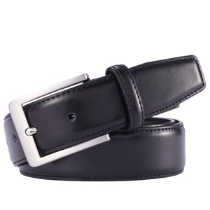 XOUXOU Men's Casual Leather Jeans Belts Classic Work Business Dress Belt with Prong Buckle for Men (Black (S101), 38 (Waist 36))
