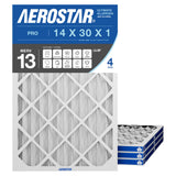 Aerostar 14x30x1 MERV 13 Air Filter, Pleated AC Furnace HVAC Filters (13.875x29.875x0.75), for Allergies Asthma Dust Pet Dander 