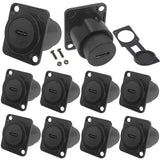 PENGLIN 10PCS USB 3.1 Type C Panel Mount Connector, Type C 3.1 Pass Through Extension Converter Female to Female for Audio Video