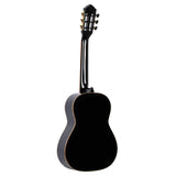Ortega Guitars 6 String Family Series 3/4 Size Nylon Classical Guitar W/Bag, Right, Spruce Top-Black-Gloss, (R221Bk-3/4)