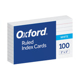 Oxford Ruled Index Cards, 3 x 5, White, 100 Per Pack (40153SP)