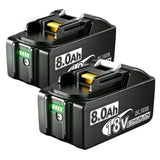 POWTREE 2Packs 8.0Ah Replacement for Makita 18V Battery Compatible with Makita 18 Volt Batteries BL1860B BL1850B BL1840B BL1830B