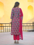 Gosriki Women'S Rayon Blend Straight Printed Kurta With Pant & Dupatta (Shaniya Pink-Gs_M_Pink_Medium),Pink,,B0DGKXCLWM