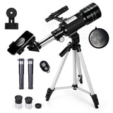 Telescope for Kids & Adults, 70mm Aperture 300mm Telescopes for Astronomy Beginners, 15X-150X Magnification Portable Refractor T