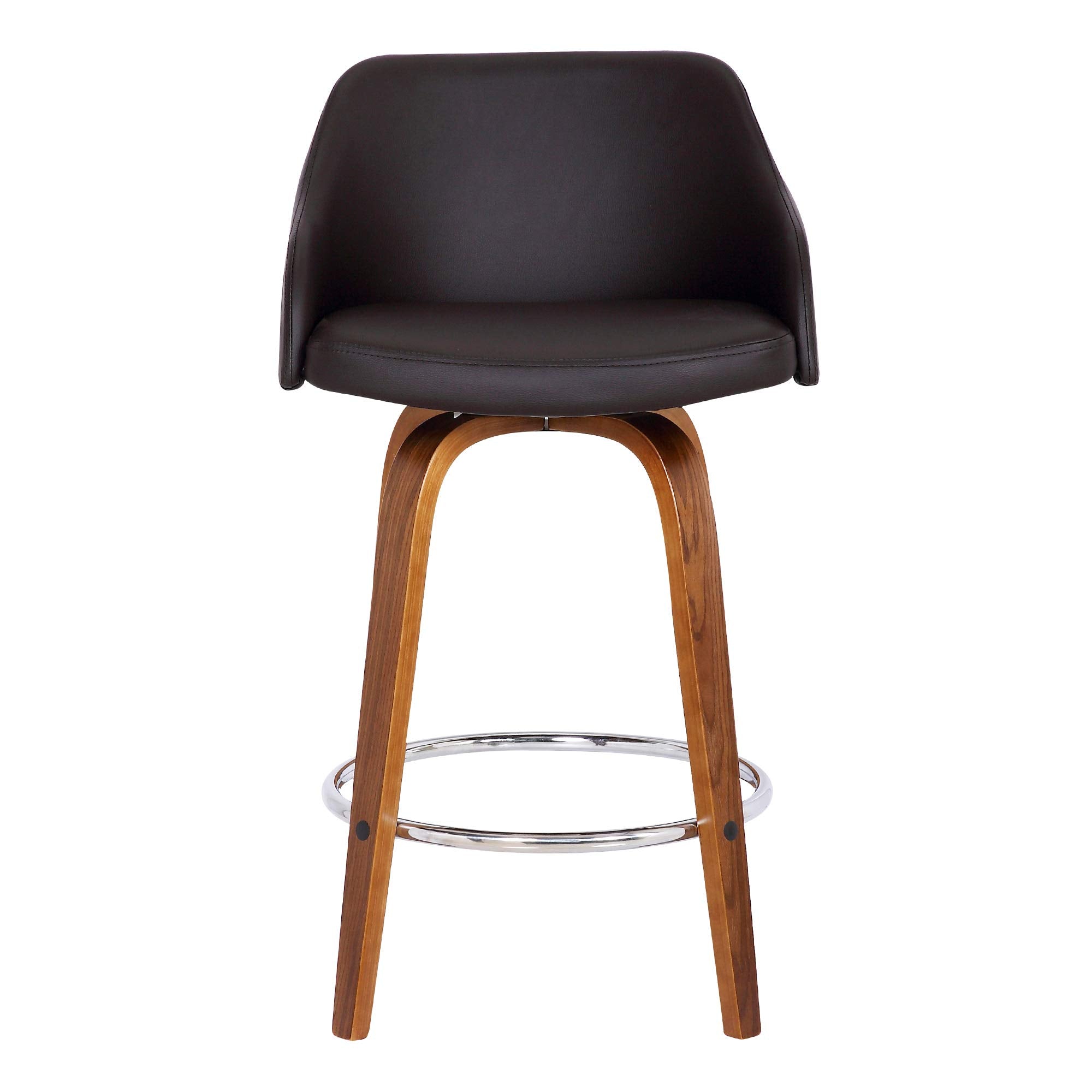 Alec Faux Leather Swivel Barstool, 30 Bar Height, Brown