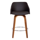 Alec Faux Leather Swivel Barstool, 30 Bar Height, Brown