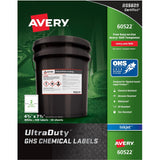 Avery 60522 Chemical Container Labels 43/4Inch x73/4Inch 50Shts 100/BX WE