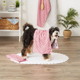 Bone Dry Pet Grooming Towel Collection Absorbent Microfiber X-Large, 41X23.5, Trellis Hunter Green