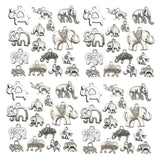 WOCRAFT 120pcs Antique Silver Elephant Charm for Jewelry Making Alloy Charms for DIY Crafts (SN036)