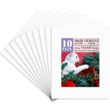 Golden State Art, Pack of 10, 16x20 Classic White Picture Mats with White Core Bevel Edge for 11x14 Pictures - 4 Ply Thickness