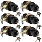 HOSOM 6 Pack Door Knob with Lock and Key, Keyed Entry Door Knob, Exterior and Interior Door Lock for Front Door, Entry Door Hand