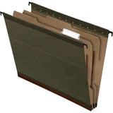 Pendaflex PFX59254 SureHook Reinforced Hanging Folder, 2 Dividers, Letter, 1/5 Tab, Green (Box of 10)