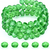 Dowarm 300PCS 6MM Green Crystal Rondelle Briolette Beads for Jewelry Making, Crafts, Wind Chimes, Suncatchers