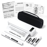 Portable Printers Wireless for Travel, A285M Bluetooth Inkless Thermal Printer, Support 8.5 X 11 US Letter & A4, Small Mobile Pr