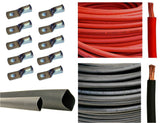 WindyNation WNI 6 AWG 6 Gauge 5 Feet Black + 5 Feet Red Battery Welding Pure Copper Ultra Flexible Cable + 5pcs of 5/16 & 5pcs 3
