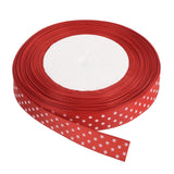 MECCANIXITY Grosgrain Ribbons 25 Yards 5/8 Inch Bright Red with White Dots Ribbon Bow Decoration for Crafts Gift Wrapping Weddin