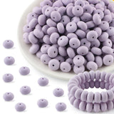 Kovict 200Pcs 14mm Silicone Beads, Abacus Silicone Beads for Necklace Bracelet Keychain Pens Craft(Lilac Purple)