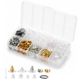 11 Styles 1060 Pcs Earring Posts Backs Jump Rings,Rubber Plastic Clear Soft Earring Backs Stopper Replacement for Studs Droopy E