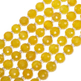 NITOPUPU 8 5mm Yellow Agate Natural Stone Beads for Jewelry Making About 35-40pcs 1 Strand 15 Drilled Flat Faceted Cabochon Gem