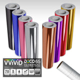 VViViD Chrome 8-Color Gloss DECO65 Permanent Adhesive Craft Vinyl 1ft x 5ft Roll Bundle for Cricut, Silhouette & Cameo Including
