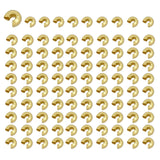 SATONBEYI 100Pcs 18K Golden Crimp Bead Covers for Jewelry Making, 4 mm Half Round Open Bead Tip Knot Cover