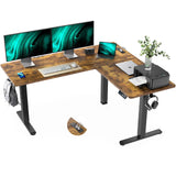 Marsail Standing Desk Adjustable Height with 4-in 1 Electical Outlet, L Shaped Electric Standing Desk with Headphone Hook, Stand