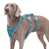 Huntboo Escape Proof Dog Harness, No Pull Reflective Harness with Lift Handle, Adjustable Pet Vest with Front and Back Leash Cli