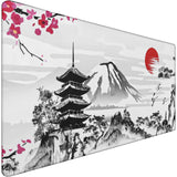 Japanese Landscape Large Mouse Pad, Large Extended Mouse Pad for Home Office Gaming Work 31.5x15.7inch, Big Computer Mousepad Wa