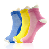 Xjarvis Mexico Women'S Ankle Socks - Half Terry Cushioned Sole Breathable Combed Cotton Odour-Free - For Running Gym Sports & Everyday Wear - Pack Of 3/6/9/12 (Blue Yellow Pink),Pack of 3,,B0CQ8LT9VN