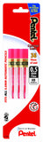 Pentel Refill Lead, 0.5mm, Fine, Red, 12 Pieces Per Tube, 3 Pack (PPR5BP3K6)