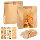 150 Pack Bread Bags for Homemade Bread Sourdough Bag with Window, Large Bakery Bags with 150 Stickers for Packaging Baked Food S