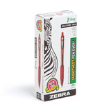 Zebra Pen ZGrip Retractable Ballpoint Pen, Medium Point, 1.0mm, Red Ink, 12Count