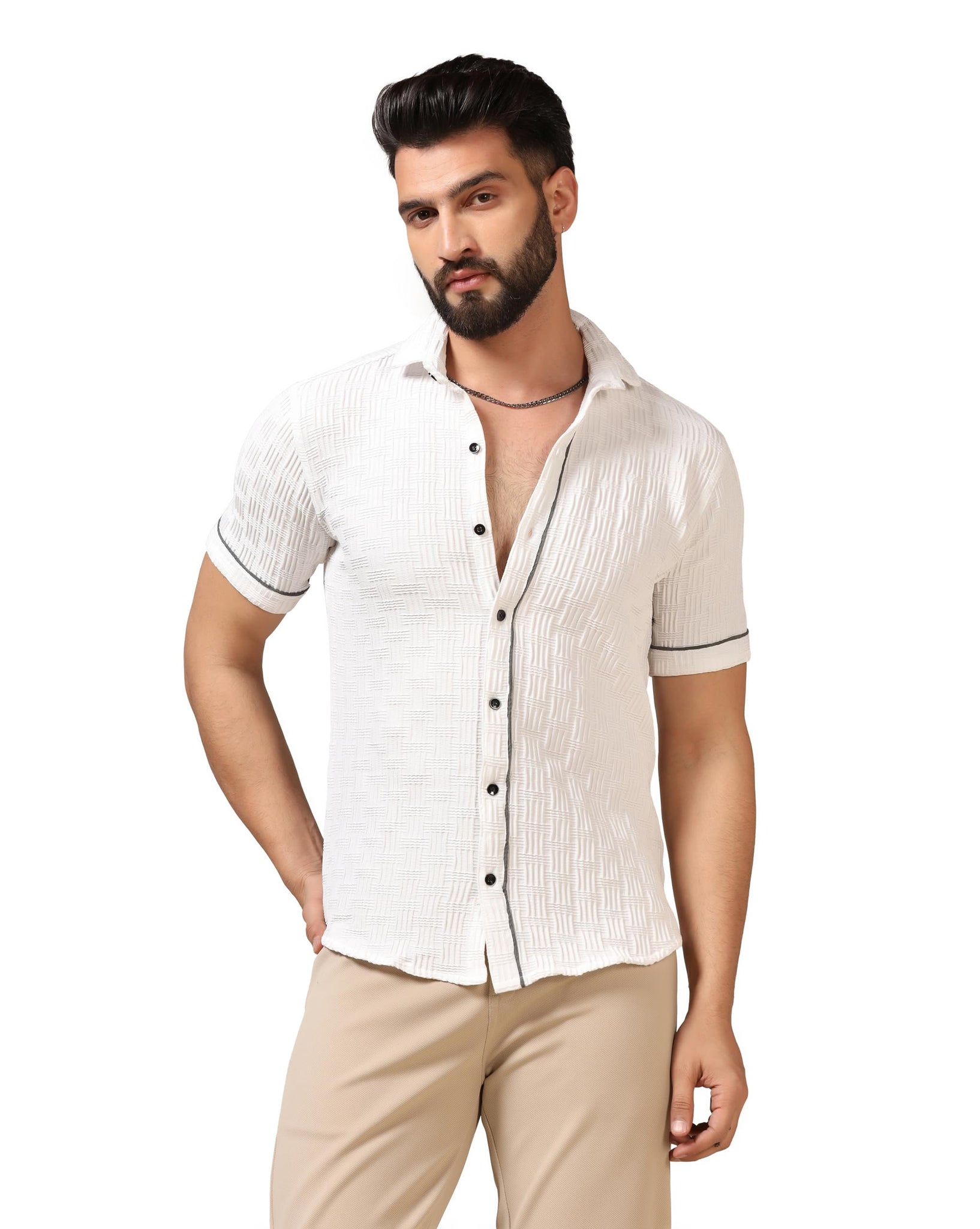 Toplot Men'S Regular Fit Casual Shirt (Chatai-Shirt-5174-White-M),White,,B0CYH22LJC