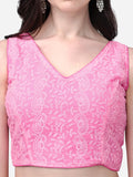 Pujia Mills Women'S Georgette Sipali Sequin Work Sleeveless Blouse (Pink, 38)