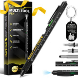 Fathers Day Gifts for Dad - 9-in-1 Multi-Tool Pen with Engraved Keychain, Unique Dad Gifts from Daughter Son Wife - Birthday Gif