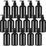 CroBlissful 16 Pcs Empty Plastic Pump Bottles 8oz Refillable Lotion Pump Bottle Containers with Black Dispenser for Shampoo, Con