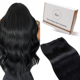 Hetto Sew in Hair Extensions Real Human Hair Black Weft Hair Extensions Human Hair Jet Black Sew in Human Hair Extension Straigh