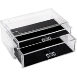 Sea Team Clear Makeup Organizer with Drawers, Acrylic Plastic Cosmetic Display Case, Jewelry Storage Box, Holder for Dresser, Ba