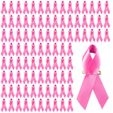Halatool 200 PCS Breast Cancer Awareness Pink Ribbon with Safty Pins Breast Cancer Gifts for Women Girls Charity Public & Social