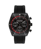 Calvin Klein Ck Flex Qtz Multifunction Black Tonneau Dial Men'S Watch|Silicone Material|Multi Color Band - 25200467