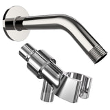 Shower Head Connector Adapter: Adjustable Handheld Showerhead Holder & 6 Inch Extension Pipe Arm - Brass Ball Joint, 360 Rotatio